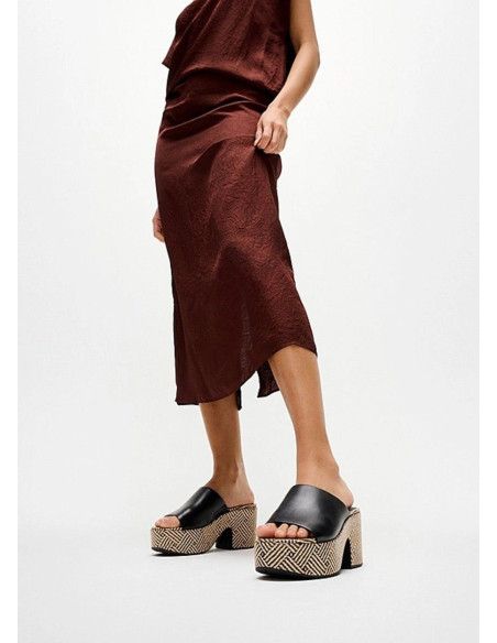 FITFLOP SANDALIA  PLATFFORMS LEATHER BLACK