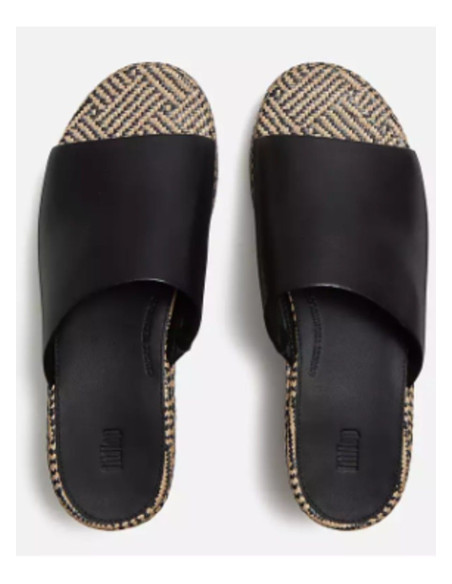 FITFLOP SANDALIA  PLATFFORMS LEATHER BLACK