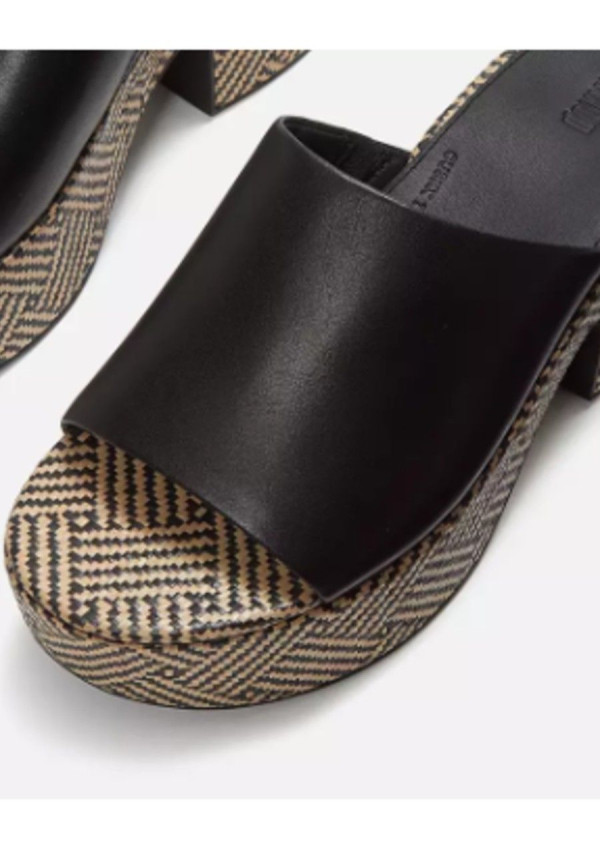 FITFLOP SANDALIA  PLATFFORMS LEATHER BLACK