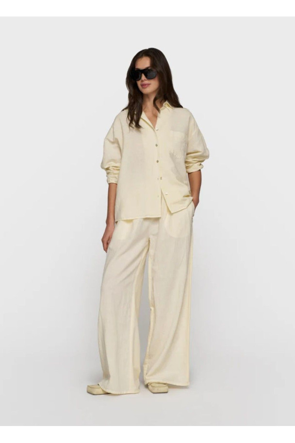 10DAYS PANTALON FLOWY LINEN VAINILLA