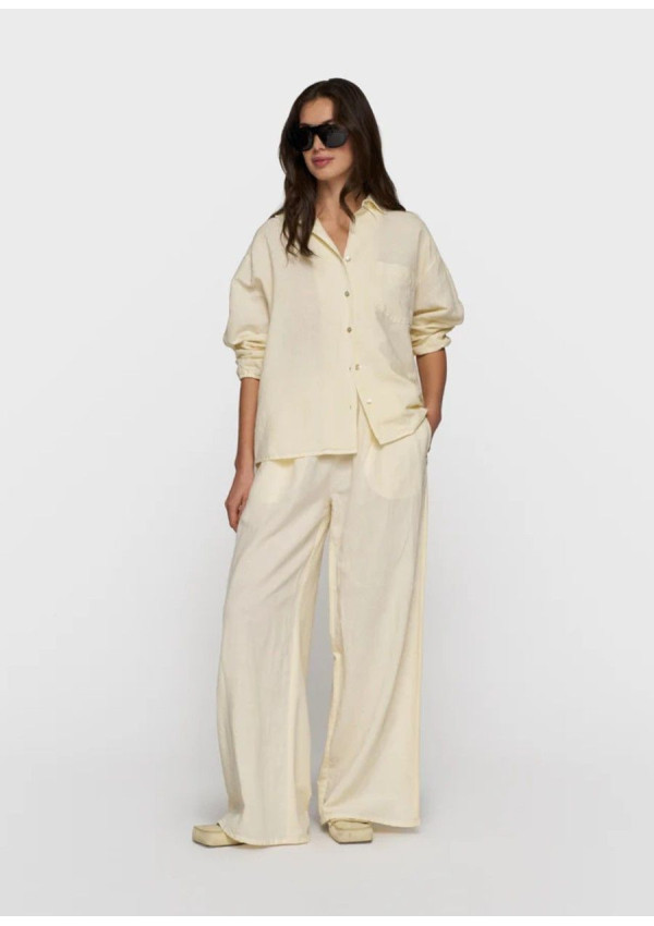 10DAYS PANTALON FLOWY LINEN VAINILLA
