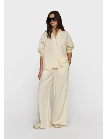 10DAYS PANTALON FLOWY LINEN VAINILLA