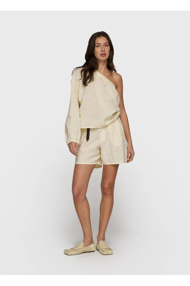 10DAYS TOP ONE SHOULDER LINEN VAINILLA