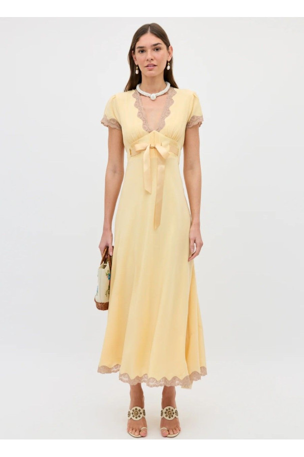 RIXO VESTIDO MARLICE BUTTER YELLOW