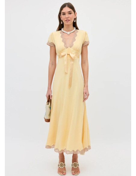 RIXO VESTIDO MARLICE BUTTER YELLOW