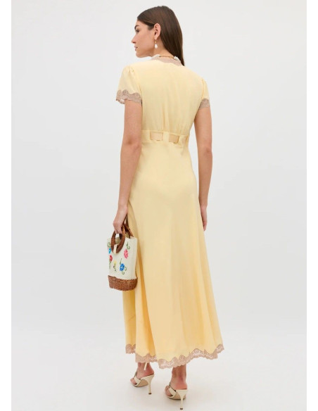 RIXO VESTIDO MARLICE BUTTER YELLOW