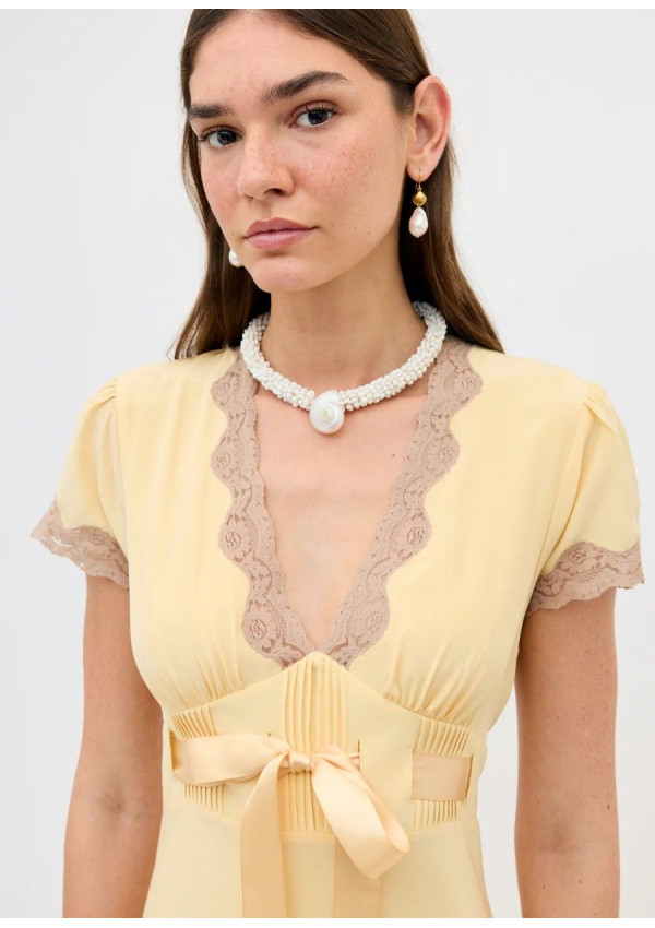 RIXO VESTIDO MARLICE BUTTER YELLOW