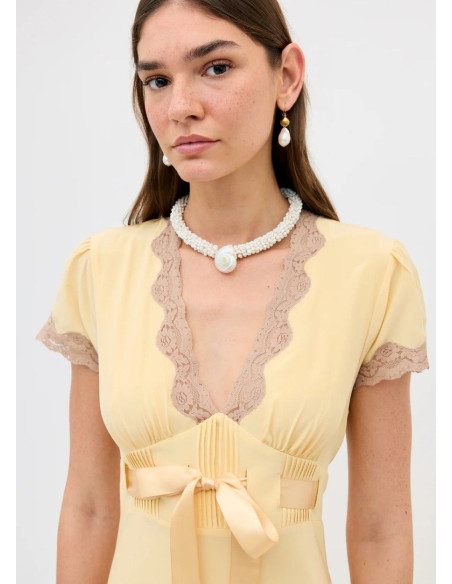 RIXO VESTIDO MARLICE BUTTER YELLOW