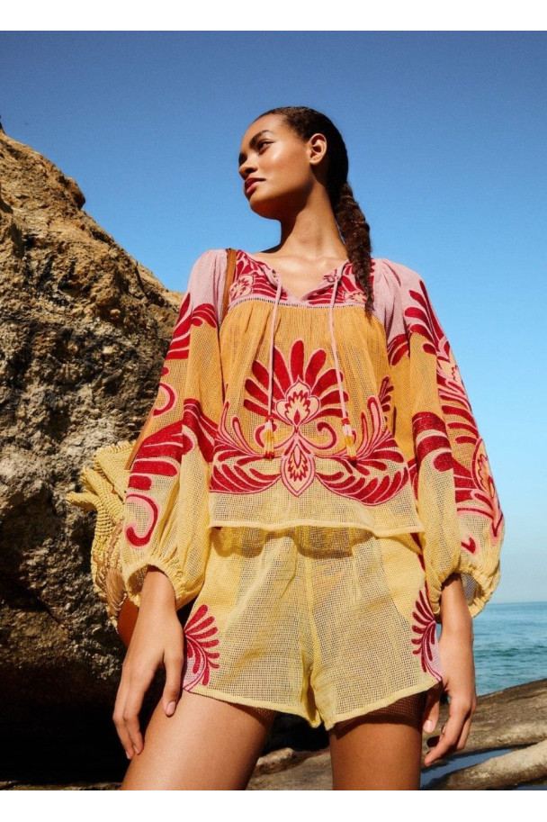 FARM RIO BLUSA ARABESC YELLOW
