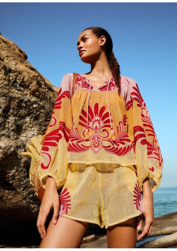 FARM RIO BLUSA ARABESC YELLOW
