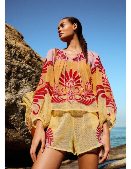 FARM RIO BLUSA ARABESC YELLOW