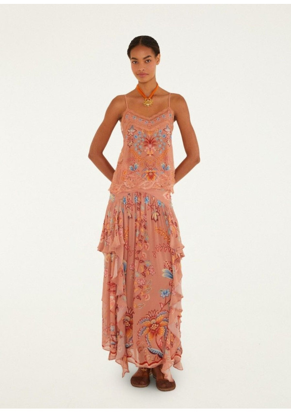 FARM RIO FALDA BOHO MOCHA