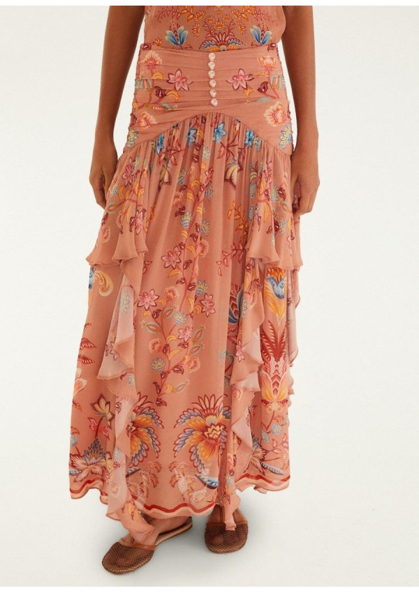 FARM RIO FALDA BOHO MOCHA