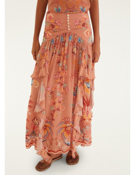 FARM RIO FALDA BOHO MOCHA