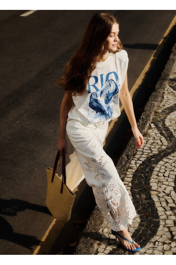 FARM RIO PANTALÓN BOHO OFF-WHITE