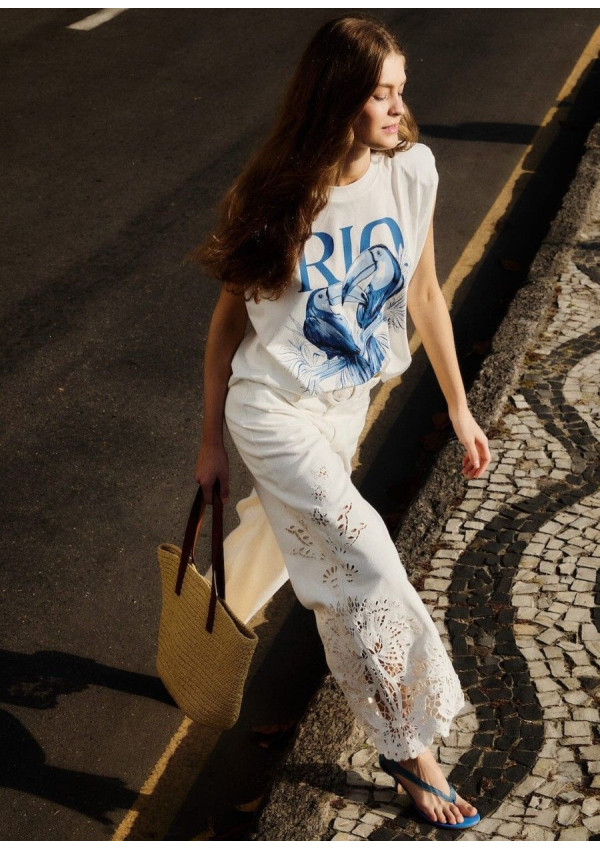 FARM RIO PANTALÓN BOHO OFF-WHITE