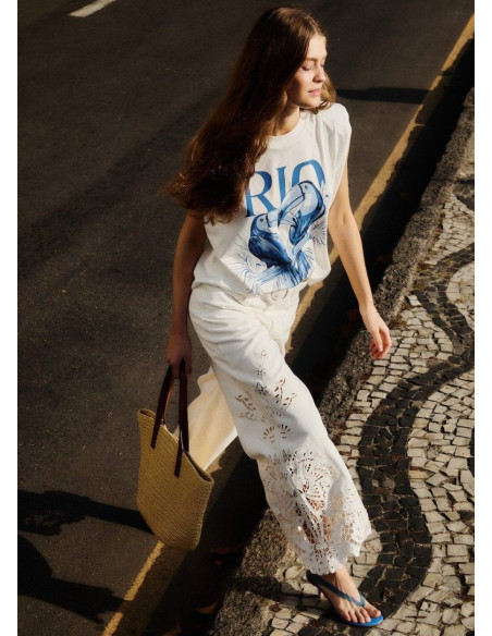 FARM RIO PANTALÓN BOHO OFF-WHITE