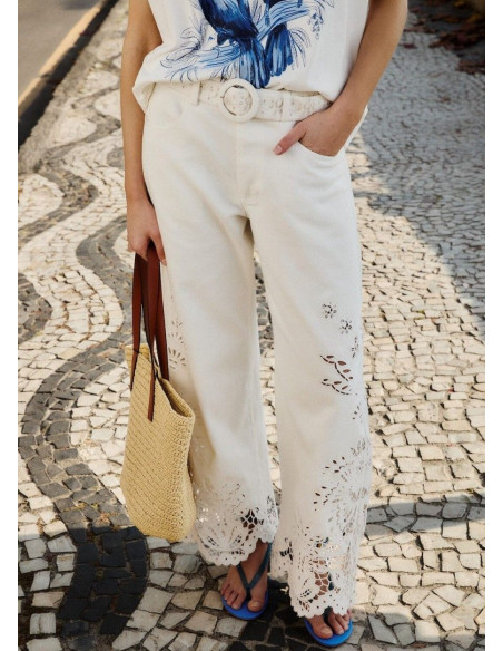 FARM RIO PANTALÓN BOHO OFF-WHITE