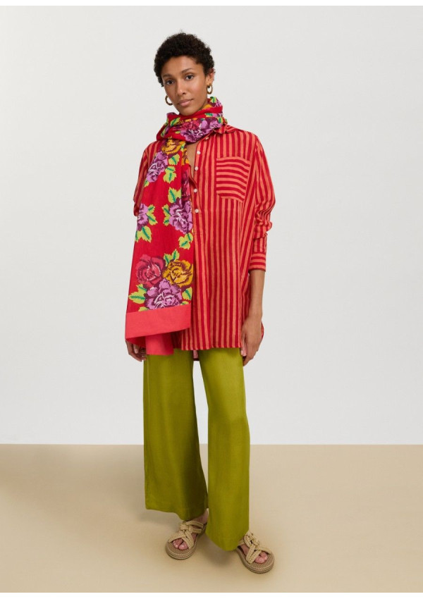 LISA CORTI CAMISA UBE RED STRIPES