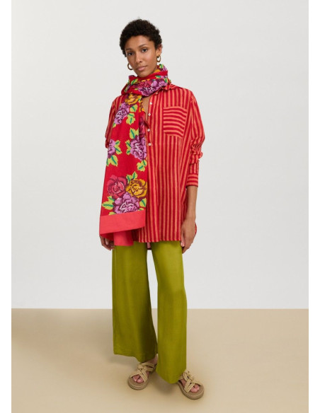 LISA CORTI CAMISA UBE RED STRIPES