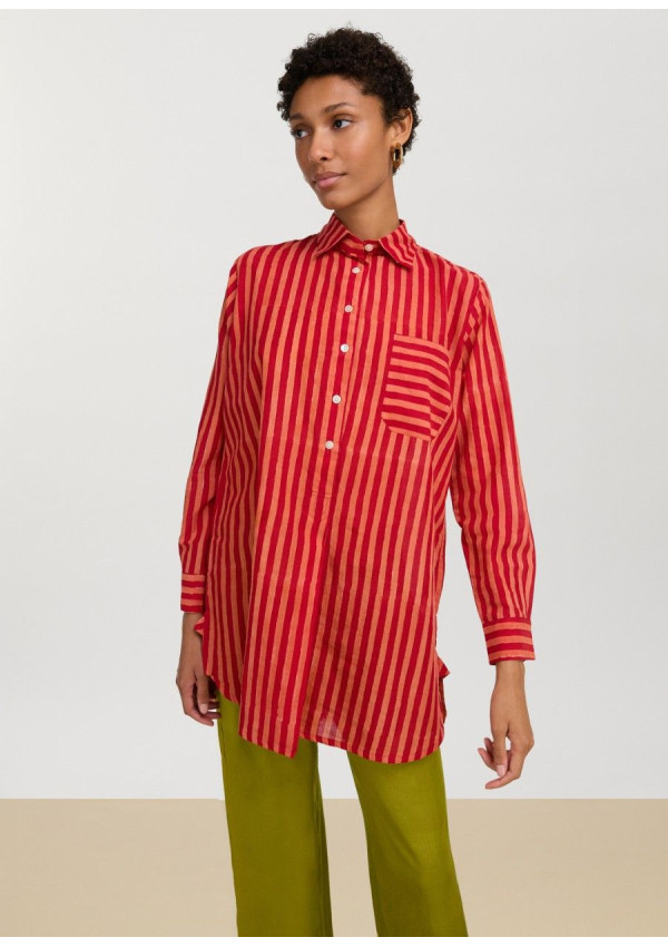 LISA CORTI CAMISA UBE RED STRIPES