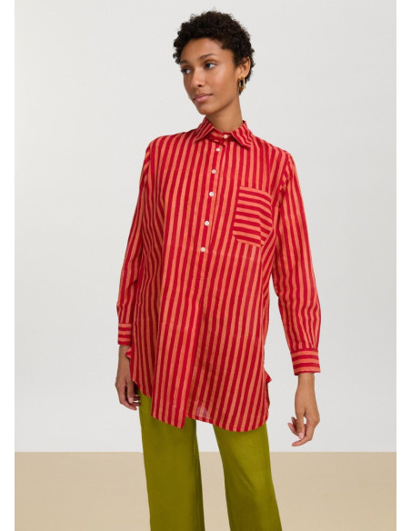 LISA CORTI CAMISA UBE RED STRIPES