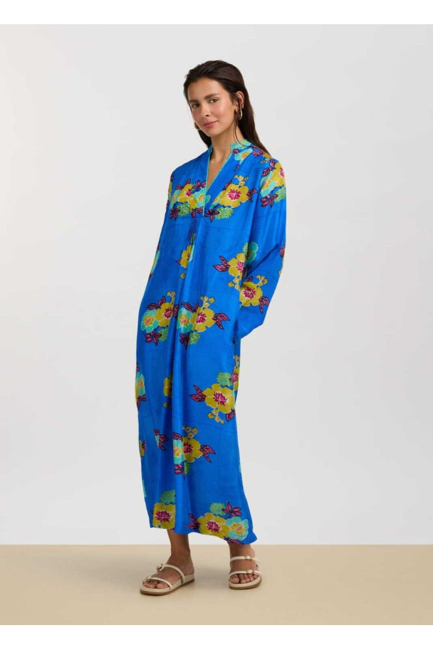 LISA CORTI RADHA CAFTAN SILK BLUE