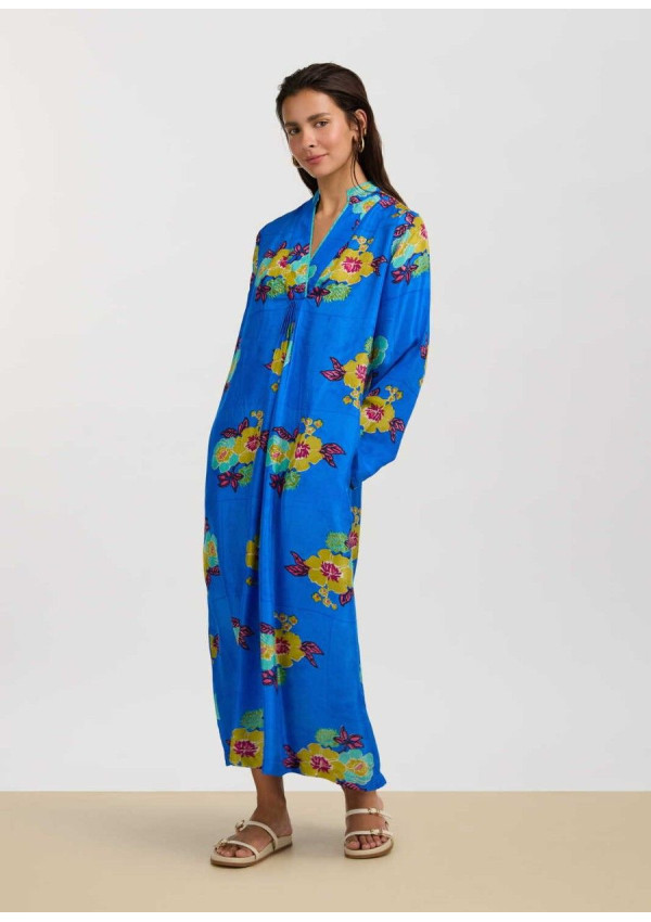 LISA CORTI RADHA CAFTAN SILK BLUE