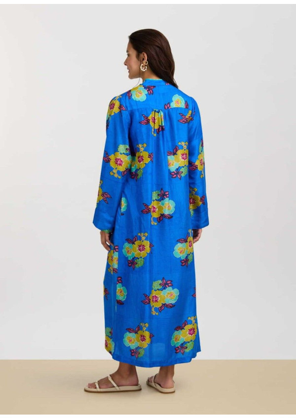 LISA CORTI RADHA CAFTAN SILK BLUE