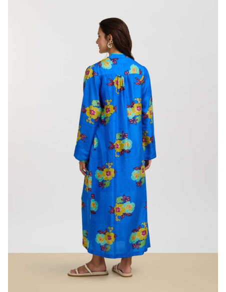LISA CORTI RADHA CAFTAN SILK BLUE