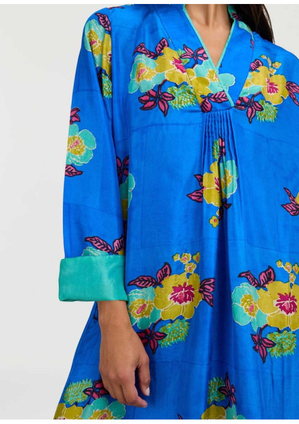 LISA CORTI RADHA CAFTAN SILK BLUE