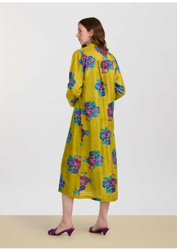 LISA CORTI RADHA CAFTAN SILK GREEN