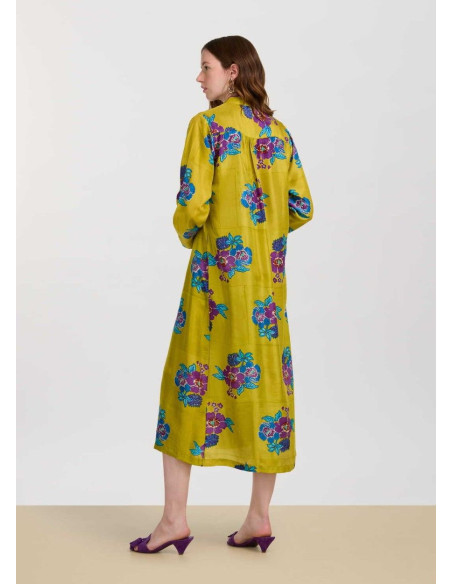 LISA CORTI RADHA CAFTAN SILK GREEN