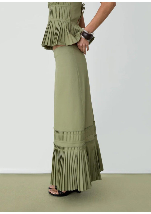 LAAGAM LEAH KHAKI FALDA MIDI