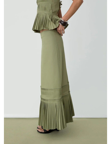 LAAGAM LEAH KHAKI FALDA MIDI