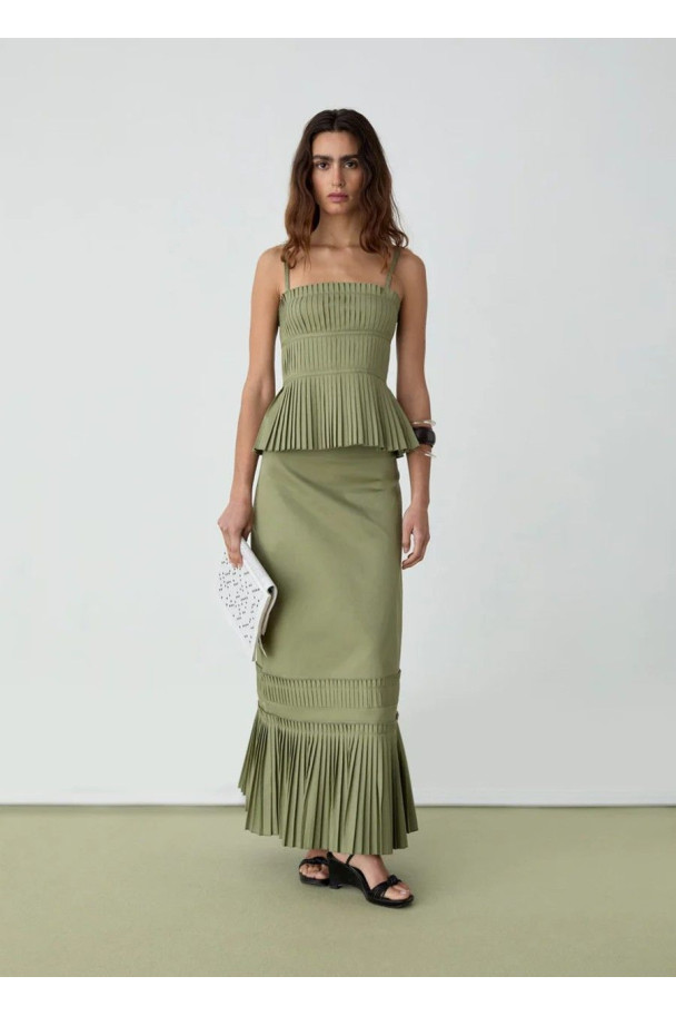 LAAGAM LEAH KHAKI FALDA MIDI