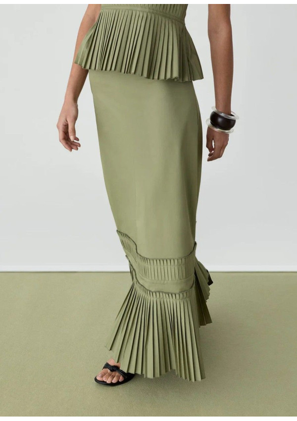 LAAGAM LEAH KHAKI FALDA MIDI
