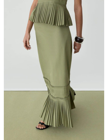 LAAGAM LEAH KHAKI FALDA MIDI