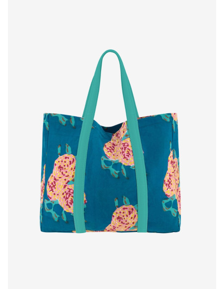 LISA CORTI SHOPPING BAG CANVAS FLORES