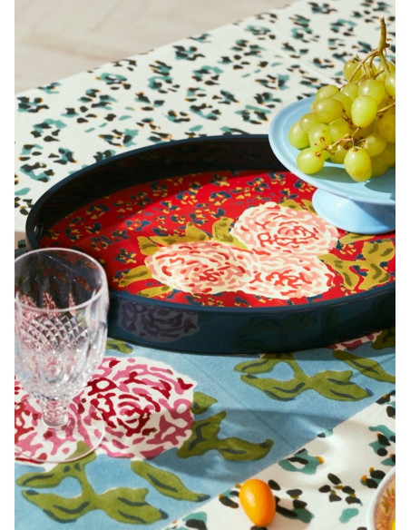 LISA CORTI BANDEJA OVALADA LEOPARD RED