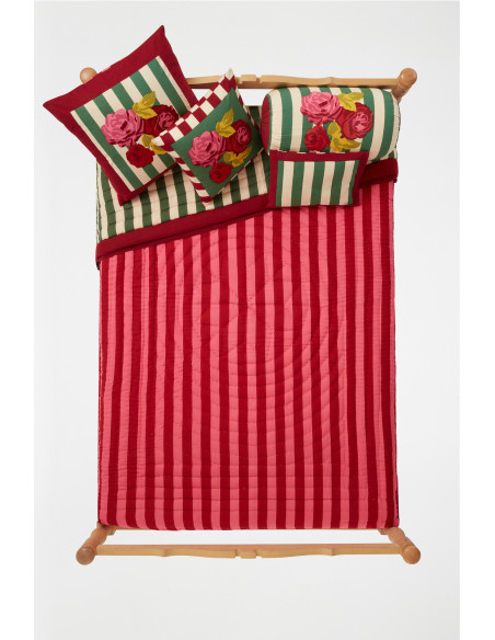 LISA CORTI EDREDON CUBRECAMAS NIZAM STRIPES GREEN