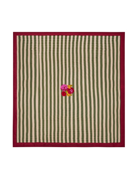 LISA CORTI EDREDON CUBRECAMAS NIZAM STRIPES GREEN