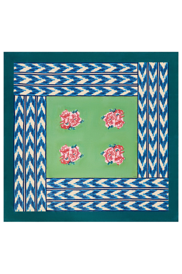 LISA CORTI MANTEL NINA ROSE MINT 180X180
