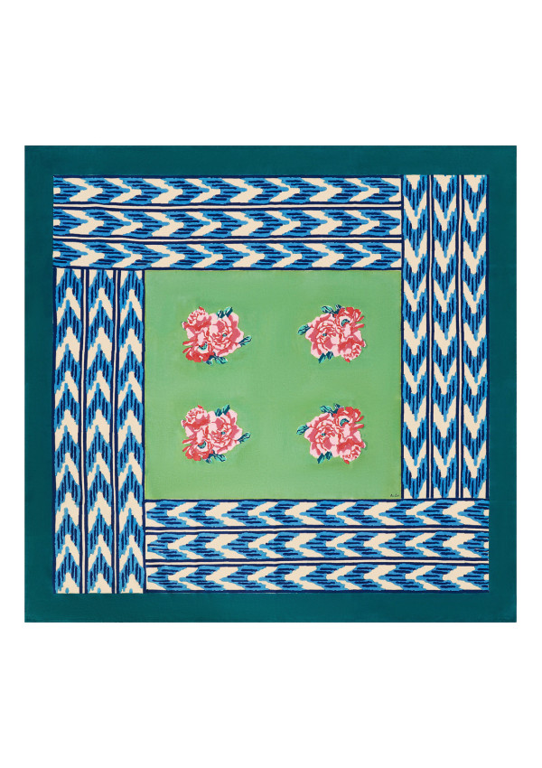 LISA CORTI MANTEL NINA ROSE MINT 180X180