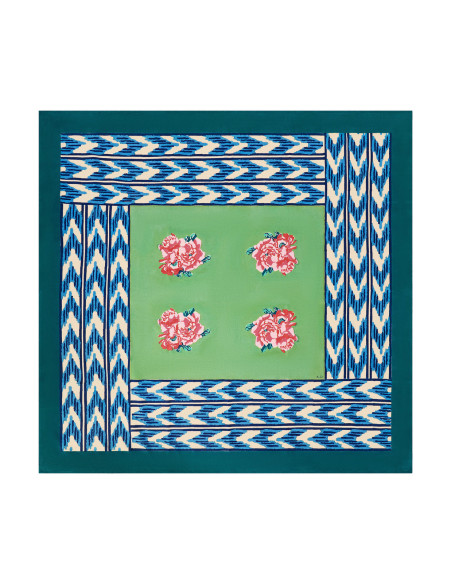 LISA CORTI MANTEL NINA ROSE MINT 180X180