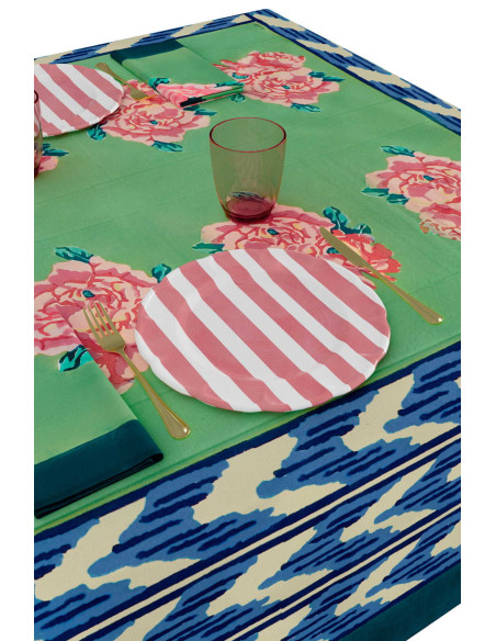 LISA CORTI MANTEL NINA ROSE MINT 220X220