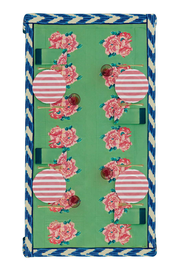 LISA CORTI MANTEL NINA ROSE MINT 250X270
