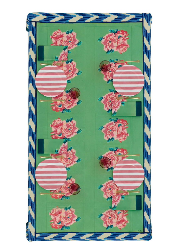 LISA CORTI MANTEL NINA ROSE MINT 250X270