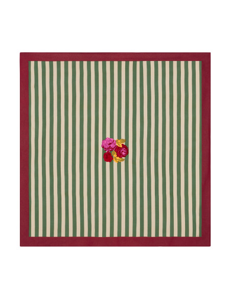 LISA CORTI MANTEL TABLECOTH STRIPES GREEN 220X220 CM.