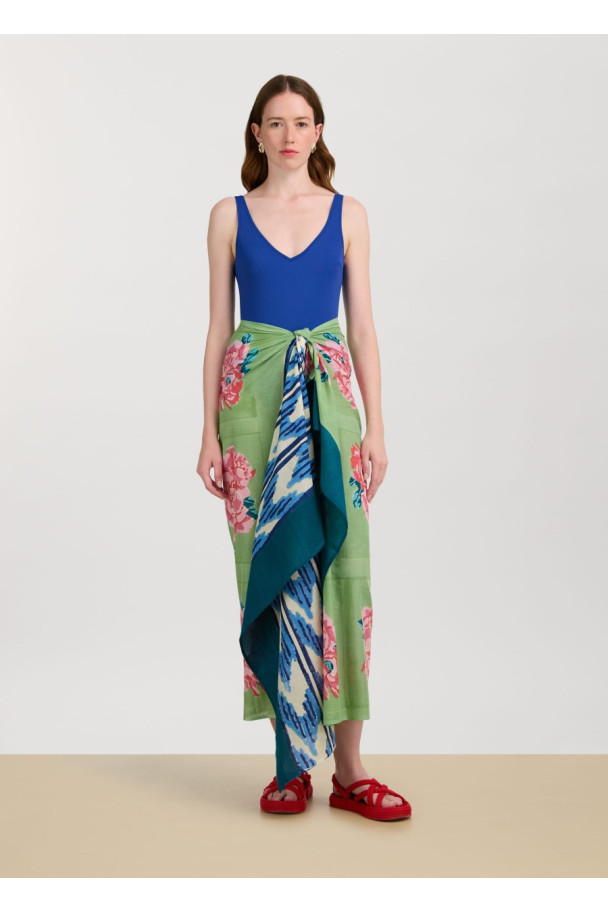 LISA CORTI SARONG  NINA ROSE MINT GREEN 110X180